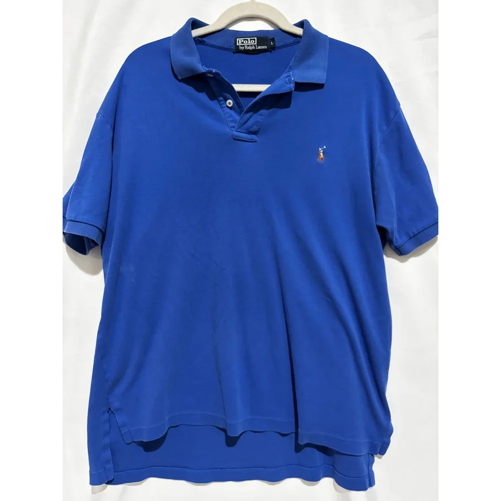 Polo‎ Ralph Lauren Mens Royal Blue Short Sleeve Cotton Polo Shirt Large preppy